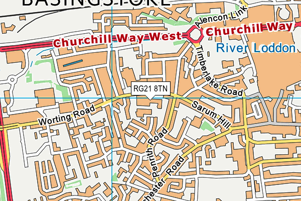 RG21 8TN map - OS VectorMap District (Ordnance Survey) RG21 8TN map - OS VectorMap District (Ordnance Survey)
