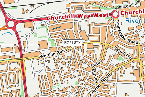 RG21 8TX map - OS VectorMap District (Ordnance Survey) RG21 8TX map - OS VectorMap District (Ordnance Survey)