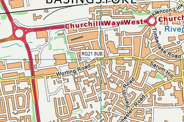 RG21 8UB map - OS VectorMap District (Ordnance Survey) RG21 8UB map - OS VectorMap District (Ordnance Survey)