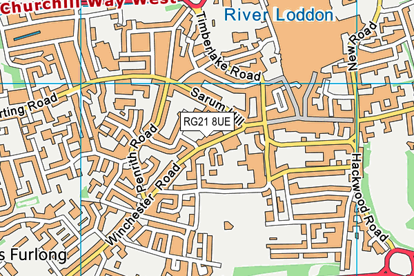 RG21 8UE map - OS VectorMap District (Ordnance Survey) RG21 8UE map - OS VectorMap District (Ordnance Survey)