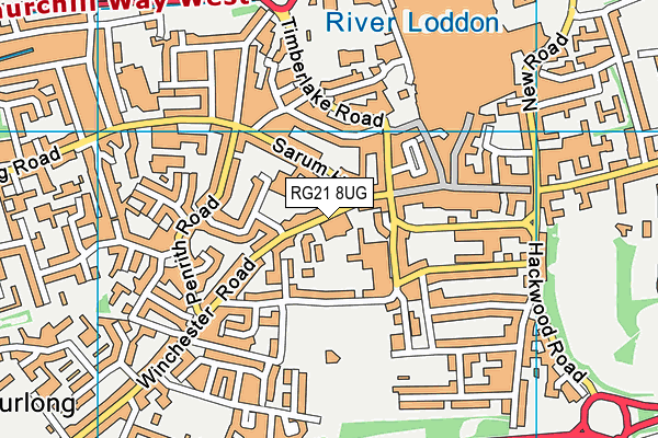RG21 8UG map - OS VectorMap District (Ordnance Survey) RG21 8UG map - OS VectorMap District (Ordnance Survey)