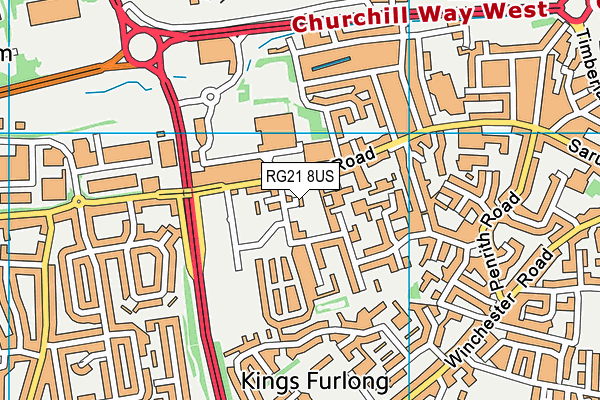 RG21 8US map - OS VectorMap District (Ordnance Survey) RG21 8US map - OS VectorMap District (Ordnance Survey)