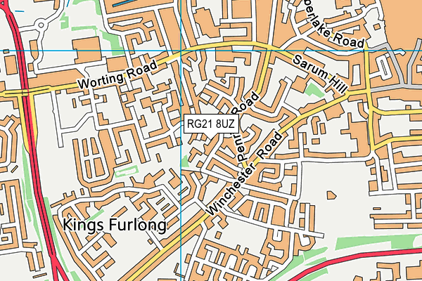 RG21 8UZ map - OS VectorMap District (Ordnance Survey) RG21 8UZ map - OS VectorMap District (Ordnance Survey)