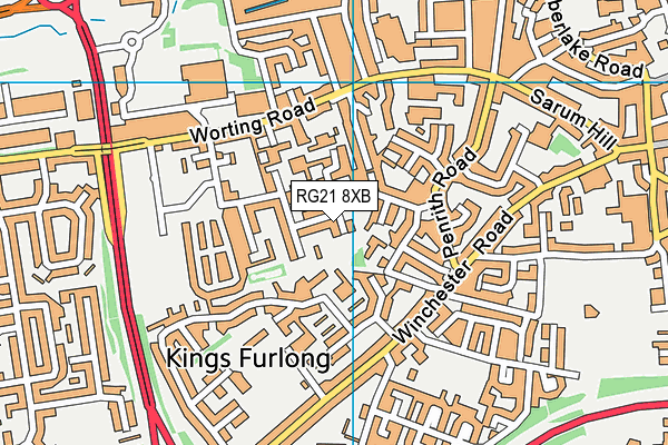 RG21 8XB map - OS VectorMap District (Ordnance Survey) RG21 8XB map - OS VectorMap District (Ordnance Survey)
