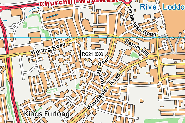 RG21 8XG map - OS VectorMap District (Ordnance Survey)