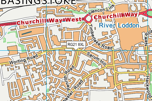 RG21 8XL map - OS VectorMap District (Ordnance Survey) RG21 8XL map - OS VectorMap District (Ordnance Survey)