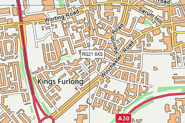 RG21 8XS map - OS VectorMap District (Ordnance Survey) RG21 8XS map - OS VectorMap District (Ordnance Survey)