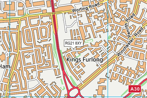 RG21 8XY map - OS VectorMap District (Ordnance Survey) RG21 8XY map - OS VectorMap District (Ordnance Survey)