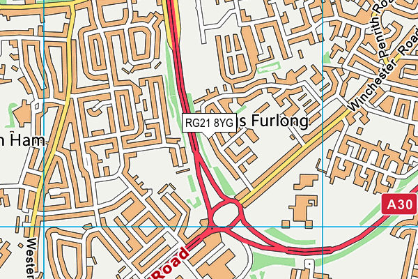 RG21 8YG map - OS VectorMap District (Ordnance Survey) RG21 8YG map - OS VectorMap District (Ordnance Survey)