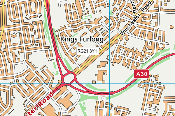 RG21 8YH map - OS VectorMap District (Ordnance Survey) RG21 8YH map - OS VectorMap District (Ordnance Survey)