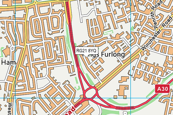 RG21 8YQ map - OS VectorMap District (Ordnance Survey) RG21 8YQ map - OS VectorMap District (Ordnance Survey)