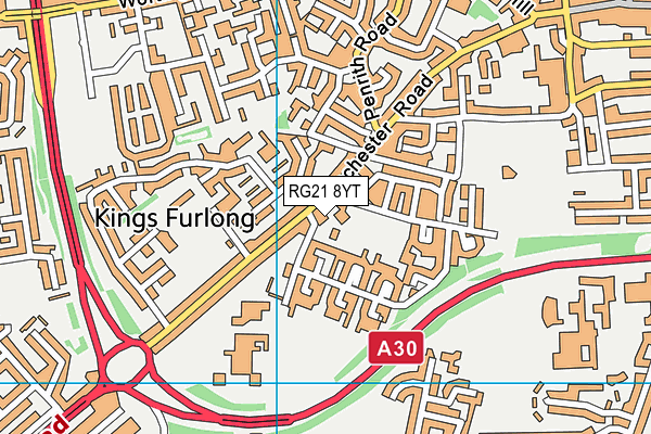 RG21 8YT map - OS VectorMap District (Ordnance Survey) RG21 8YT map - OS VectorMap District (Ordnance Survey)