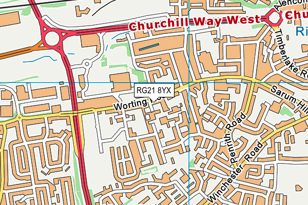 RG21 8YX map - OS VectorMap District (Ordnance Survey) RG21 8YX map - OS VectorMap District (Ordnance Survey)