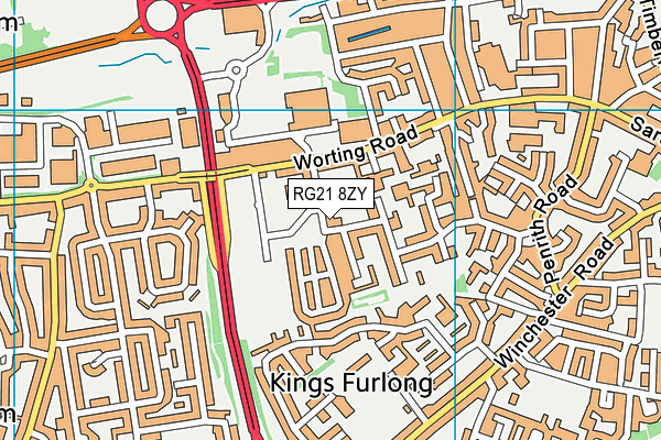 RG21 8ZY map - OS VectorMap District (Ordnance Survey) RG21 8ZY map - OS VectorMap District (Ordnance Survey)