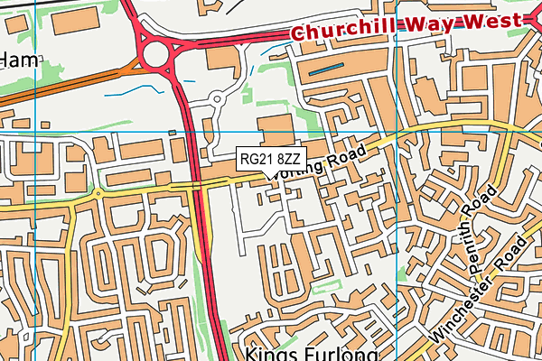 RG21 8ZZ map - OS VectorMap District (Ordnance Survey) RG21 8ZZ map - OS VectorMap District (Ordnance Survey)