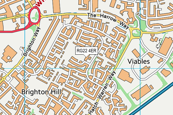 RG22 4ER map - OS VectorMap District (Ordnance Survey) RG22 4ER map - OS VectorMap District (Ordnance Survey)