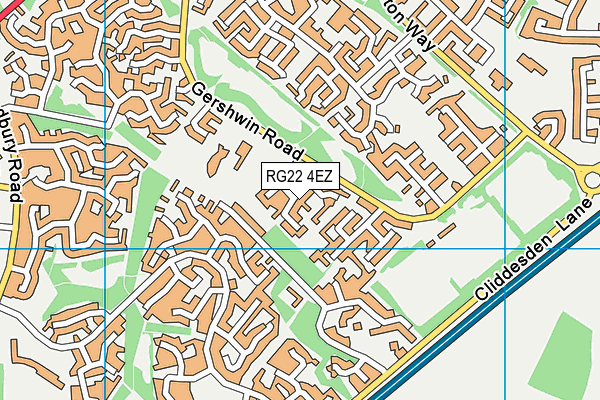 RG22 4EZ map - OS VectorMap District (Ordnance Survey) RG22 4EZ map - OS VectorMap District (Ordnance Survey)