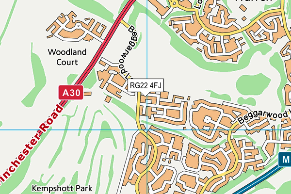 RG22 4FJ map - OS VectorMap District (Ordnance Survey) RG22 4FJ map - OS VectorMap District (Ordnance Survey)