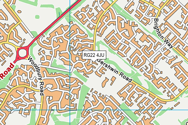 RG22 4JU map - OS VectorMap District (Ordnance Survey) RG22 4JU map - OS VectorMap District (Ordnance Survey)