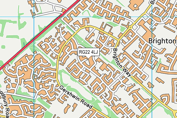 RG22 4LJ map - OS VectorMap District (Ordnance Survey) RG22 4LJ map - OS VectorMap District (Ordnance Survey)