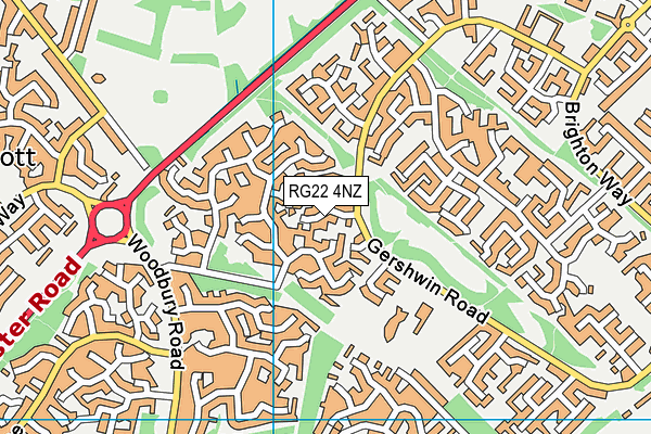 RG22 4NZ map - OS VectorMap District (Ordnance Survey) RG22 4NZ map - OS VectorMap District (Ordnance Survey)