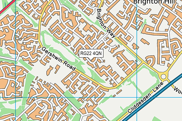 RG22 4QN map - OS VectorMap District (Ordnance Survey) RG22 4QN map - OS VectorMap District (Ordnance Survey)
