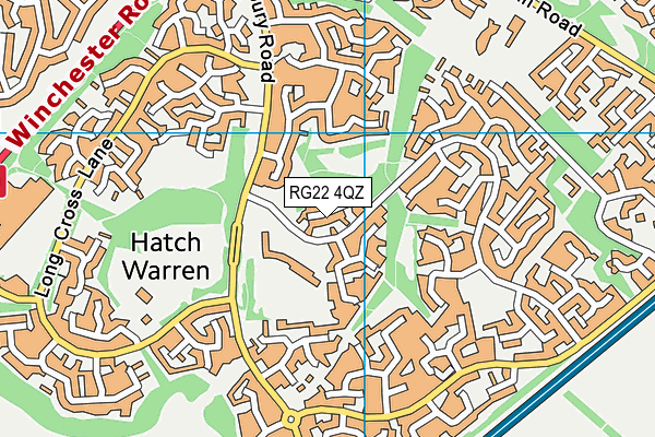 RG22 4QZ map - OS VectorMap District (Ordnance Survey) RG22 4QZ map - OS VectorMap District (Ordnance Survey)