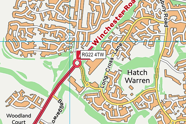 RG22 4TW map - OS VectorMap District (Ordnance Survey) RG22 4TW map - OS VectorMap District (Ordnance Survey)