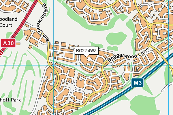 RG22 4WZ map - OS VectorMap District (Ordnance Survey) RG22 4WZ map - OS VectorMap District (Ordnance Survey)