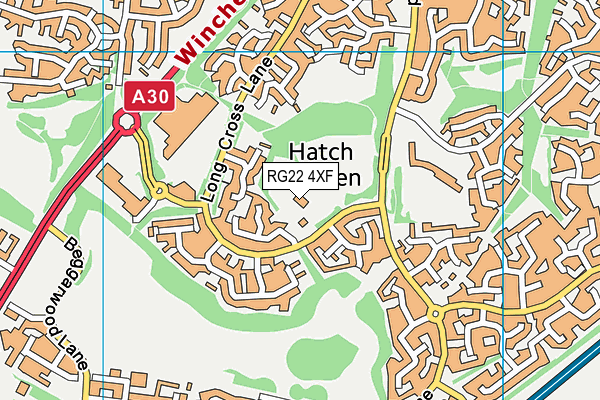 RG22 4XF map - OS VectorMap District (Ordnance Survey) RG22 4XF map - OS VectorMap District (Ordnance Survey)
