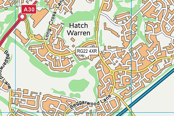 RG22 4XR map - OS VectorMap District (Ordnance Survey) RG22 4XR map - OS VectorMap District (Ordnance Survey)