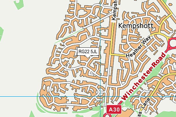 RG22 5JL map - OS VectorMap District (Ordnance Survey) RG22 5JL map - OS VectorMap District (Ordnance Survey)