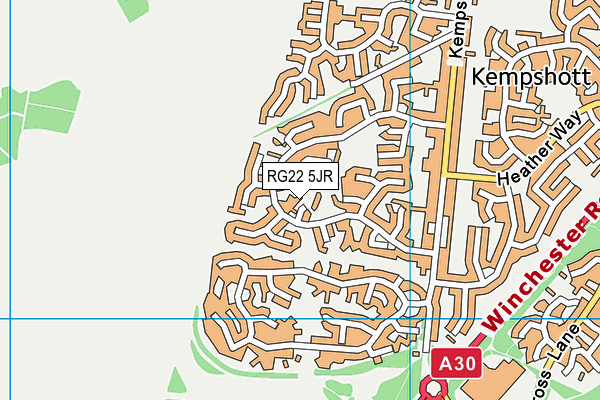 RG22 5JR map - OS VectorMap District (Ordnance Survey) RG22 5JR map - OS VectorMap District (Ordnance Survey)