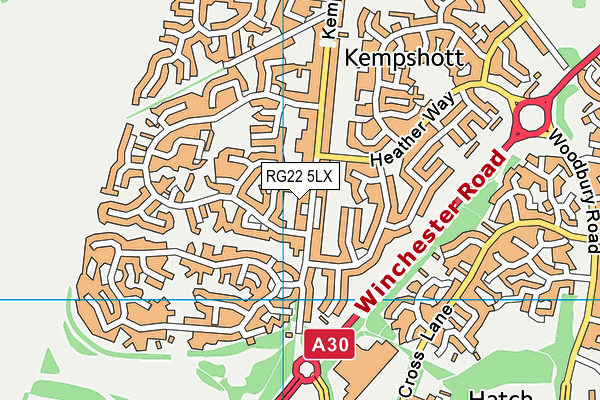 RG22 5LX map - OS VectorMap District (Ordnance Survey) RG22 5LX map - OS VectorMap District (Ordnance Survey)