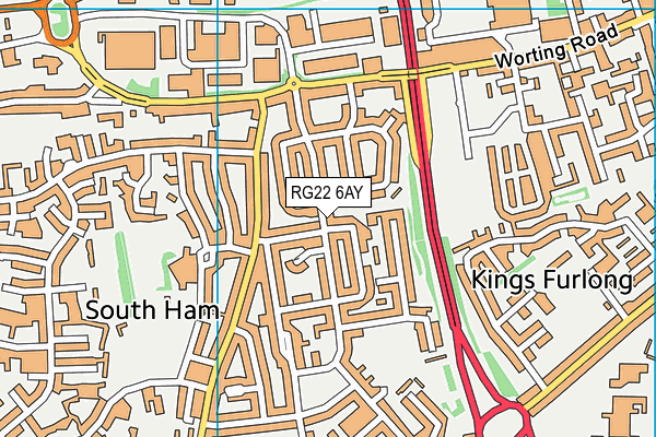 RG22 6AY map - OS VectorMap District (Ordnance Survey) RG22 6AY map - OS VectorMap District (Ordnance Survey)