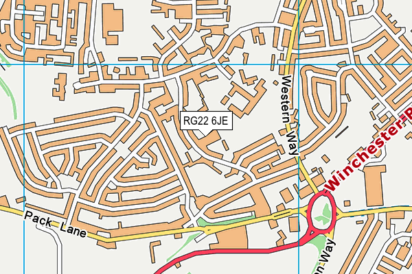 RG22 6JE map - OS VectorMap District (Ordnance Survey)