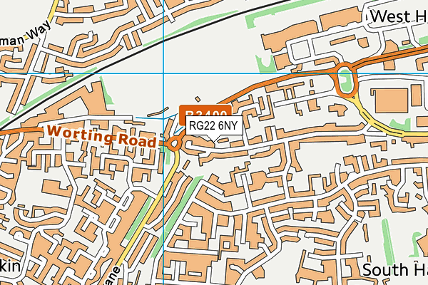 RG22 6NY map - OS VectorMap District (Ordnance Survey) RG22 6NY map - OS VectorMap District (Ordnance Survey)