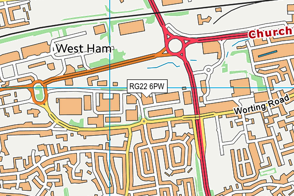 RG22 6PW map - OS VectorMap District (Ordnance Survey) RG22 6PW map - OS VectorMap District (Ordnance Survey)