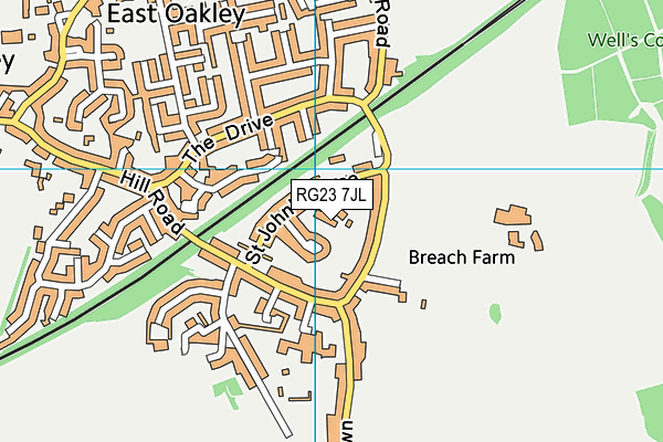 RG23 7JL map - OS VectorMap District (Ordnance Survey) RG23 7JL map - OS VectorMap District (Ordnance Survey)