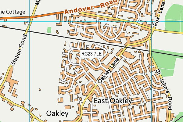 RG23 7LE map - OS VectorMap District (Ordnance Survey) RG23 7LE map - OS VectorMap District (Ordnance Survey)