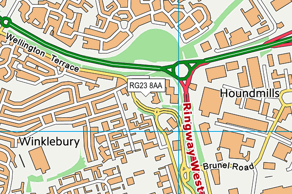 RG23 8AA map - OS VectorMap District (Ordnance Survey) RG23 8AA map - OS VectorMap District (Ordnance Survey)