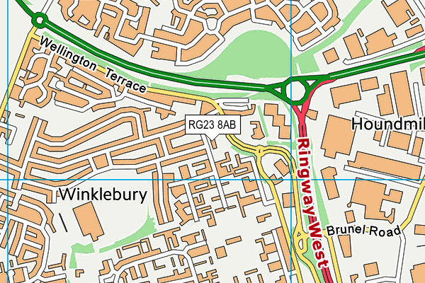 RG23 8AB map - OS VectorMap District (Ordnance Survey) RG23 8AB map - OS VectorMap District (Ordnance Survey)