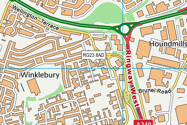 RG23 8AD map - OS VectorMap District (Ordnance Survey) RG23 8AD map - OS VectorMap District (Ordnance Survey)