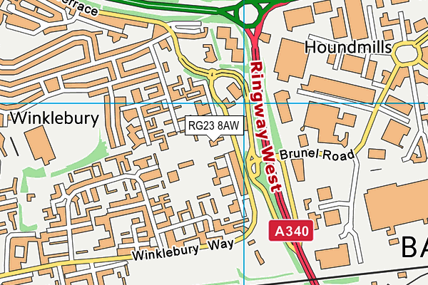 RG23 8AW map - OS VectorMap District (Ordnance Survey) RG23 8AW map - OS VectorMap District (Ordnance Survey)