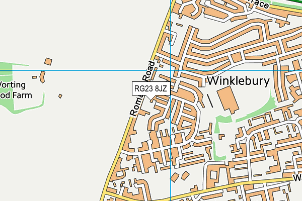 RG23 8JZ map - OS VectorMap District (Ordnance Survey) RG23 8JZ map - OS VectorMap District (Ordnance Survey)