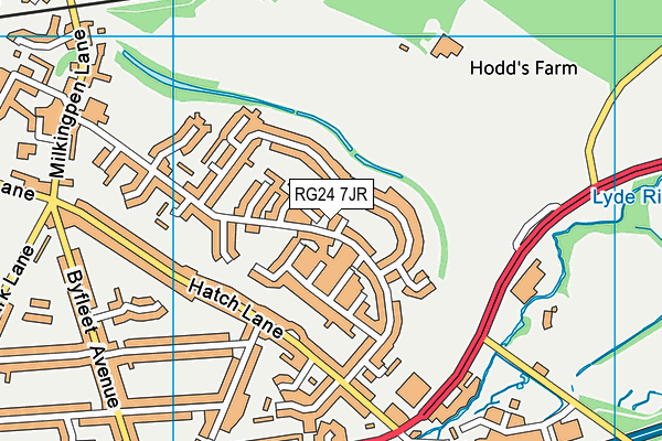 RG24 7JR map - OS VectorMap District (Ordnance Survey) RG24 7JR map - OS VectorMap District (Ordnance Survey)