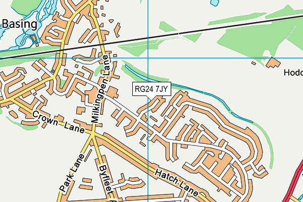 RG24 7JY map - OS VectorMap District (Ordnance Survey) RG24 7JY map - OS VectorMap District (Ordnance Survey)