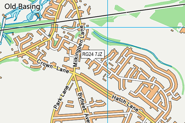 RG24 7JZ map - OS VectorMap District (Ordnance Survey) RG24 7JZ map - OS VectorMap District (Ordnance Survey)