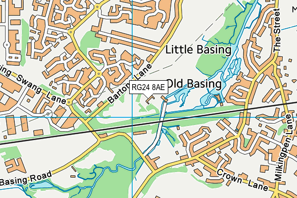 RG24 8AE map - OS VectorMap District (Ordnance Survey) RG24 8AE map - OS VectorMap District (Ordnance Survey)