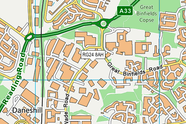 RG24 8AH map - OS VectorMap District (Ordnance Survey) RG24 8AH map - OS VectorMap District (Ordnance Survey)